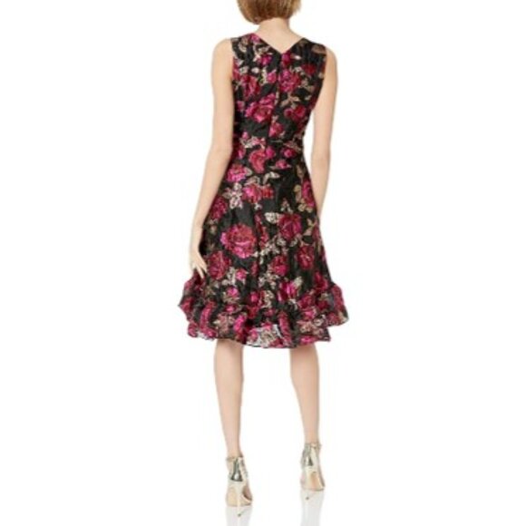 RACHEL Rachel Roy Sleeveless Floral Metallic Jacquard High-Low Dress Size 8 NWT - Picture 6 of 8